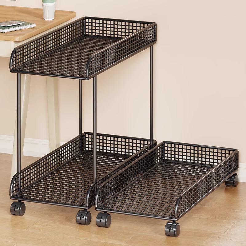 Desktop Computer Host Base Bracket Removable Pulley Chassis Shelf Home Office Double-Layer Storage Rack