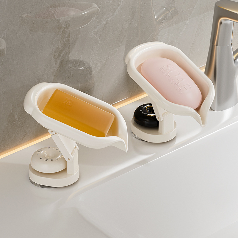 Caja de jabón giratoria creativa para baño sin agujeros de pared caja de jabón para baño drenaje de lavandería estante de jabón