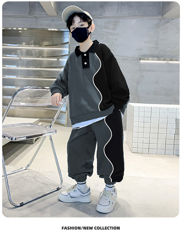 Boys' Set 2023 New Children's Autumn Sweater Sportswear Trendy, Handsome, Pippy, and Handsome Mid sized_voghion.com