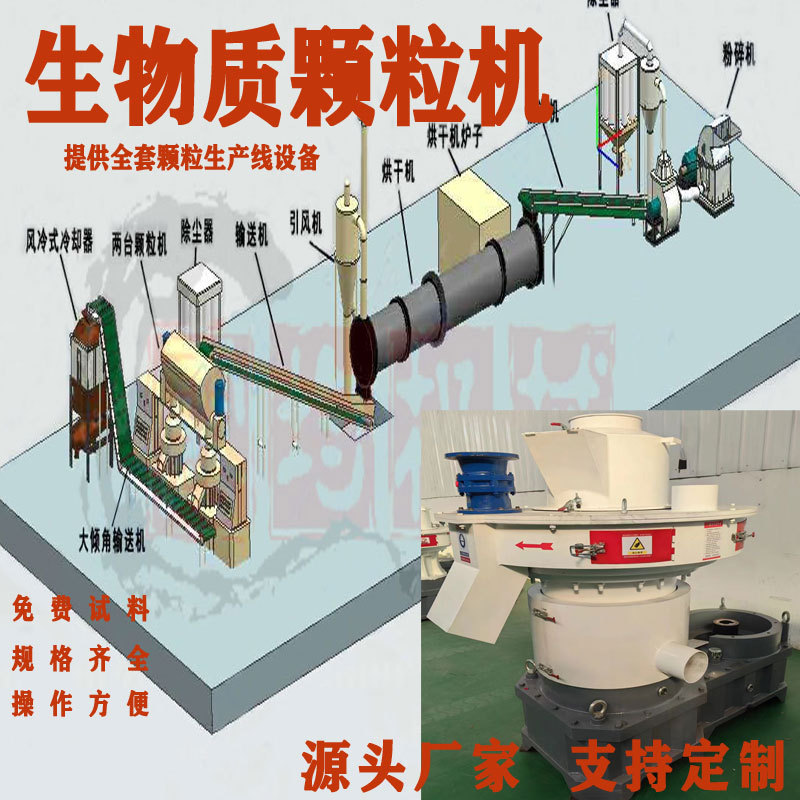 Small biomass particle machine production line ring mold sawdust…