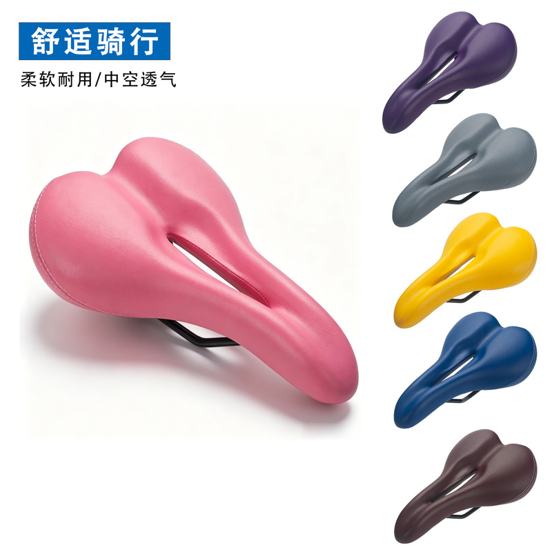 Lingmai Bicycle Seat Cushion Hollow Breathable Saddle for Road and Mountain Bikes, Comfortable Riding Shock-Absorbing Seat, Modified in Multiple Colors Lingmai Bicycle Seat Cushion Hollow Breathable Saddle for Road and Mountain Bikes, Comfortable Riding Shock-Absorbing Seat, Modified in Multiple Colors