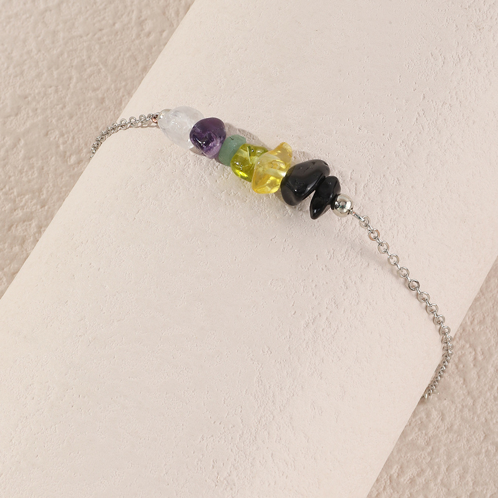 fashion simple creative colorful crystal stone crushed stone bracelet