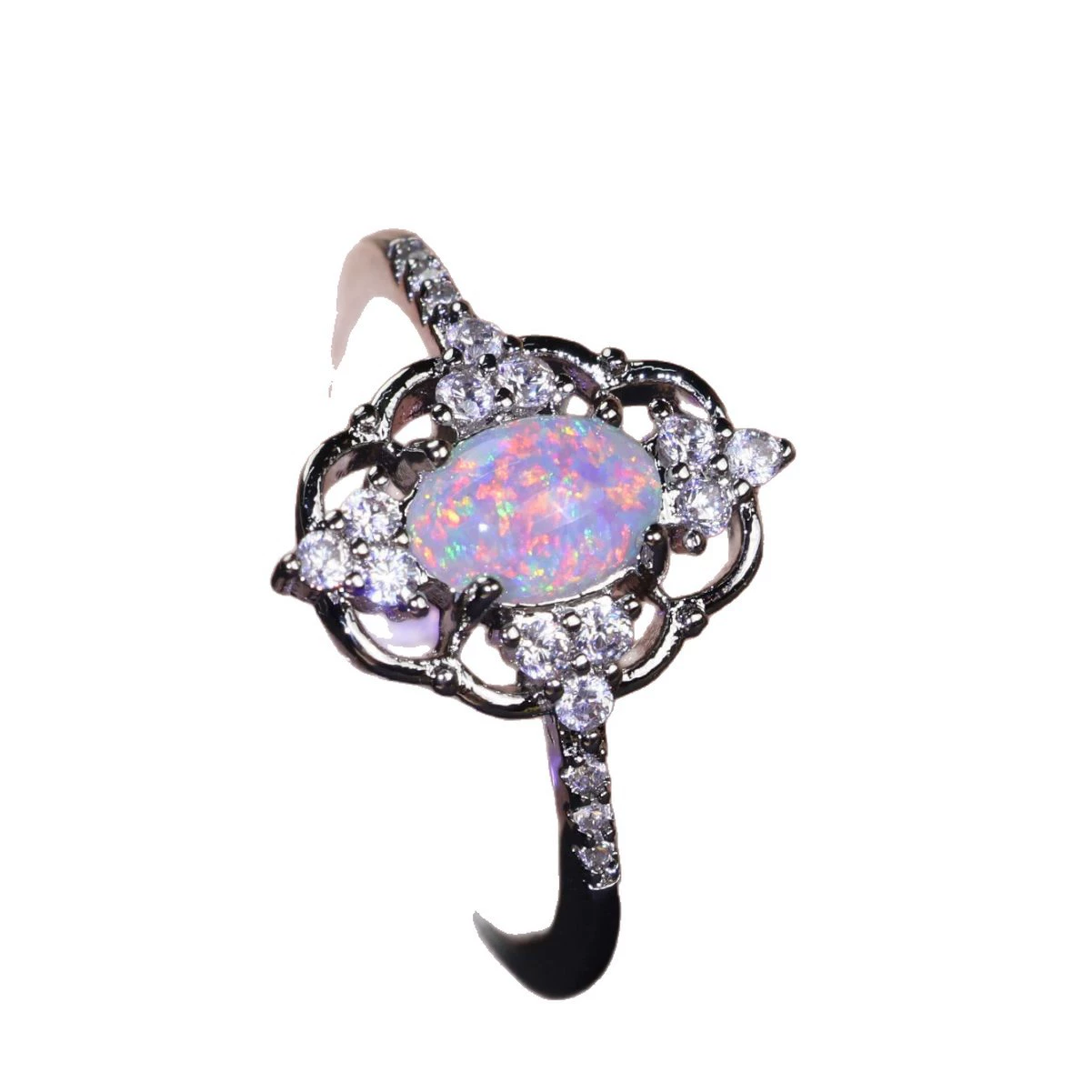 Cross -border WISH new elliptical Australian hollow lace rings Simple personality niche ring ring one piece