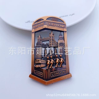英国伦敦苏格兰创意立体人物复古做旧风旅游纪念品锌合金冰箱贴