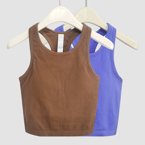 New color EBB yoga top with chest pad breathable quick-drying running sports ulu factory fitness clothing vest
