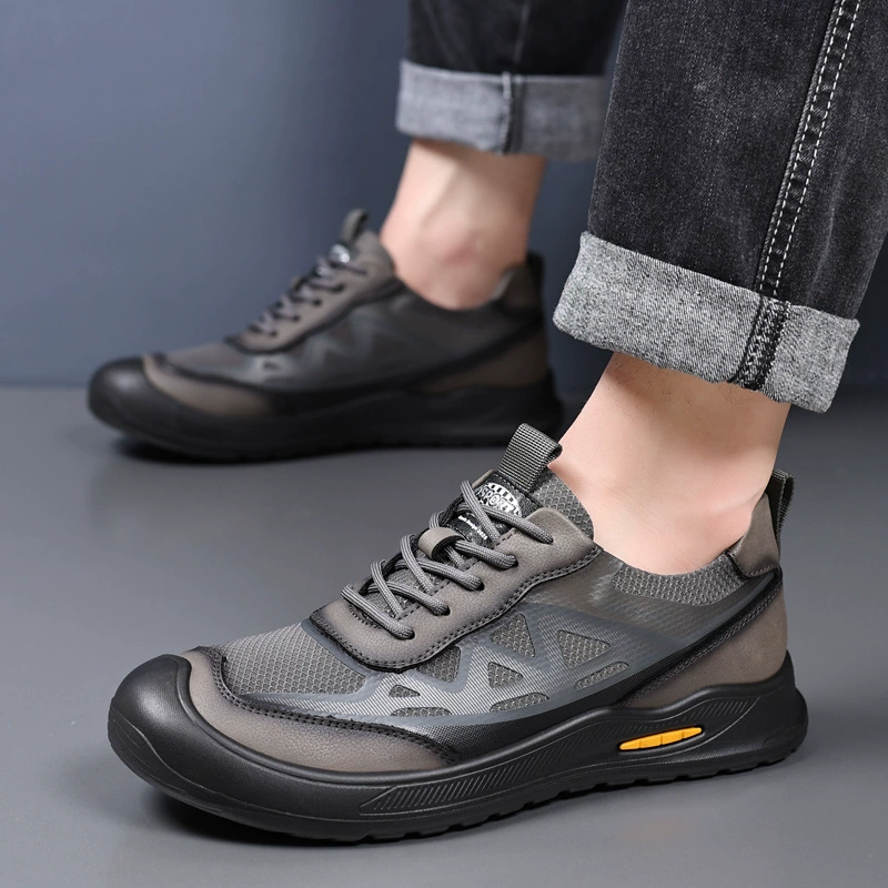 Mesh shoes for leisure for leather shoes, universal breathable sports casual footwear English style, autumn, soft sole