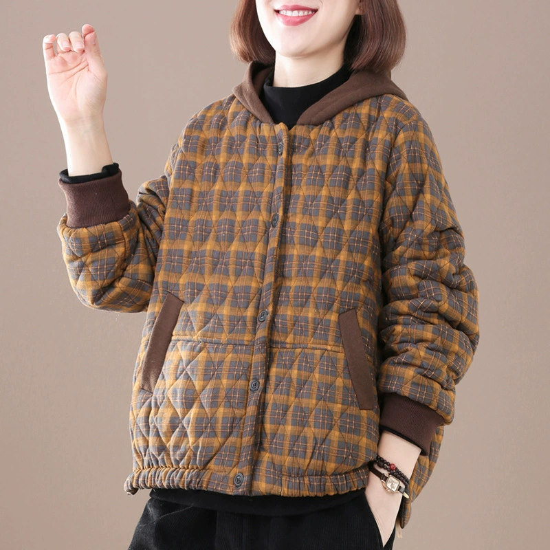 Demi-season warm down jacket for mother, for middle age, plus size