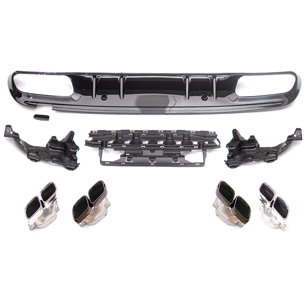 Suitable for Mercedes-Benz C-Class (2019+) W205 Four-Door Sports Upgrade C43/C63 Tail Lip and Tail Throat Factory Direct Sale