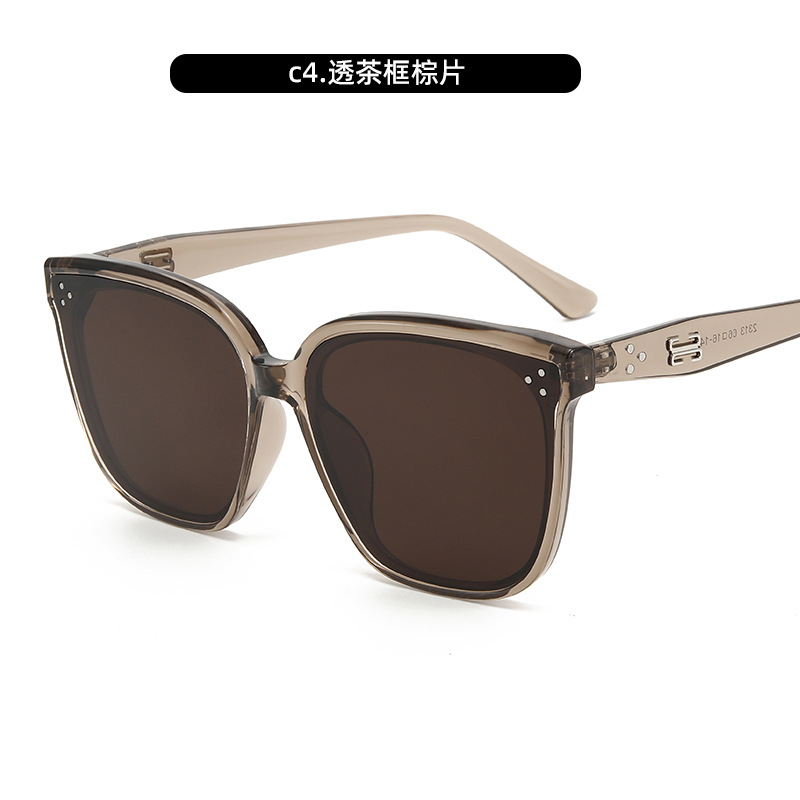 2024 nuevas gafas de sol de montura grande simple GM de moda retro anti-ultravioleta en vivo gafas de sol de sentido avanzado gafas de sol para mujer