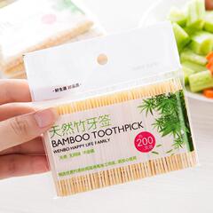 Hotel, restaurant, home-use bamboo toothpicks portable bags, bamboo toothpicks, 200 pieces, 2 yuan, street stall wholesale