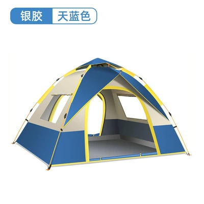 Avtomobil dam çadırları: Camping, Uv-Resistant Outdoor Tent for - sky-blue-two-doors-and-two-windows-silver-glue-1-2-people