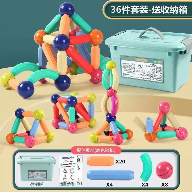 Juguete Magnético Infantil Tipo Varillas, Método Montessori para Educación Temprana y Creatividad - Juego de Construcción