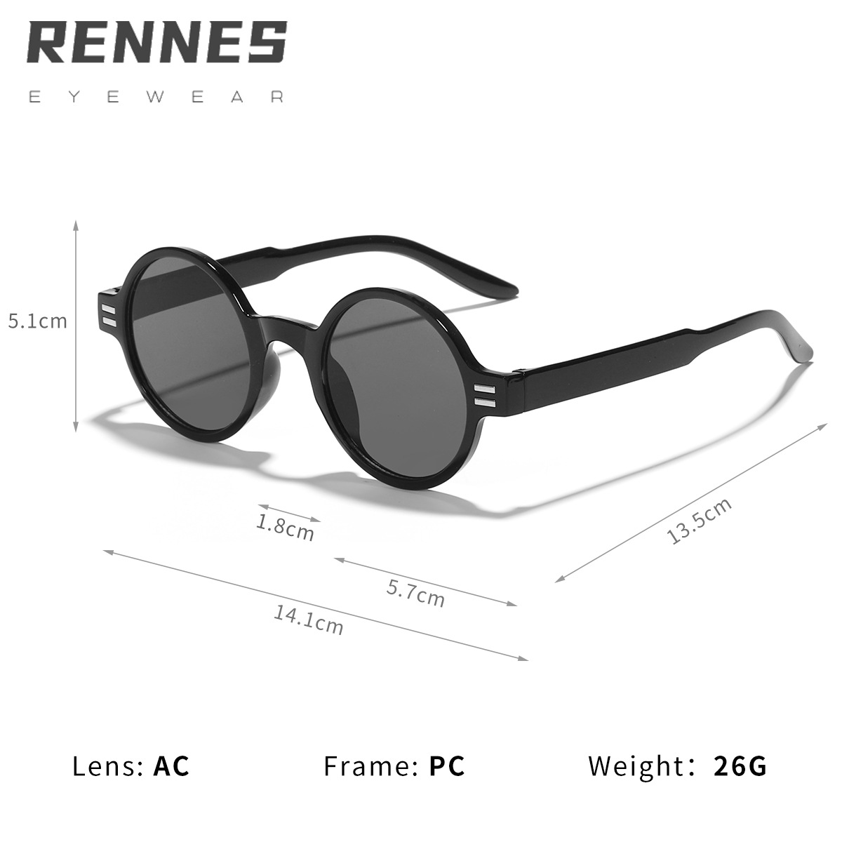2023 nuevo marco redondo gafas de sol de moda clásica gafas de sol retro color claro cara pequeña gafas de sol moda femenina 97127