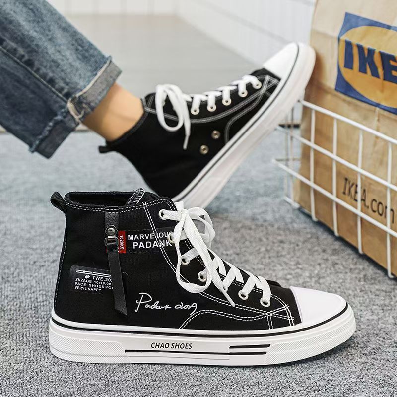 Zapatos de tela para hombres 2026 nuevos deportes de invierno negros multifuncionales zapatos de lona casuales para hombres primavera y otoño zapatos de patineta de alto nivel