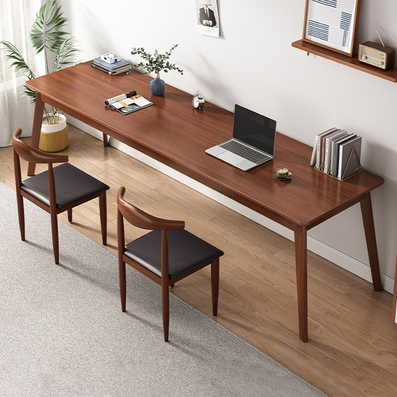 Long Table With Solid Wood Legs,Double Desk,Simple Office Computer Desk,Home Wall-mounted Narrow Table,Student Sleeping Desk