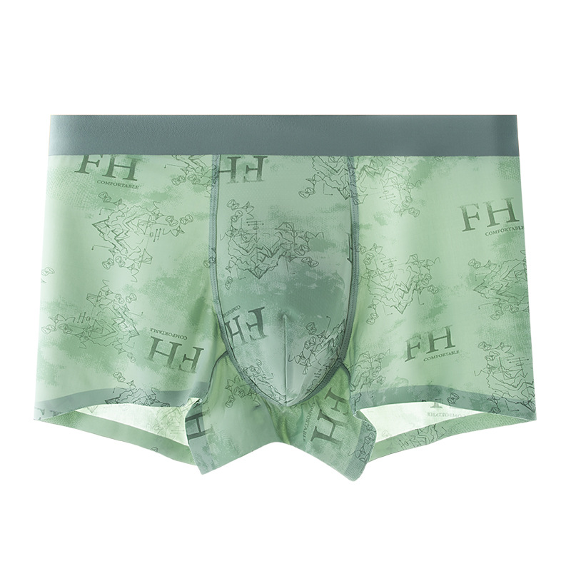 Procesamiento de ropa interior de hombre de seda de hielo personalizada, calzoncillos bóxer cómodos transpirables de secado rápido sin costuras de verano, pantalones cortos de hombre de talla grande