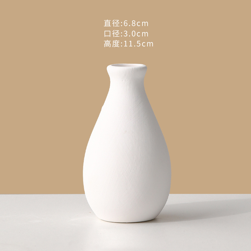 Jarrón de cerámica en blanco simple bricolaje blanco embrión bajo vidriado pintura de color sin yeso pintura de la mano de los niños de cerámica en blanco liso envío gratuito