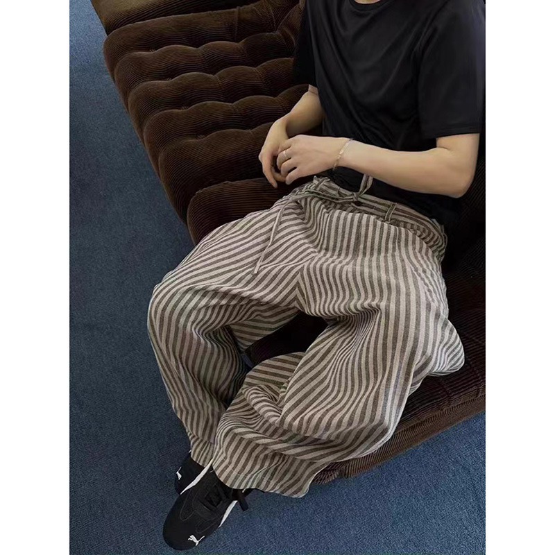 Hong Kong Style Retro All-match Loose Lazy Drooping Casual Pants Neutral Duffy Handsome Vibe Straight Thin Trousers Hong Kong Style Retro All-match Loose Lazy Drooping Casual Pants Neutral Duffy Handsome Vibe Straight Thin Trousers