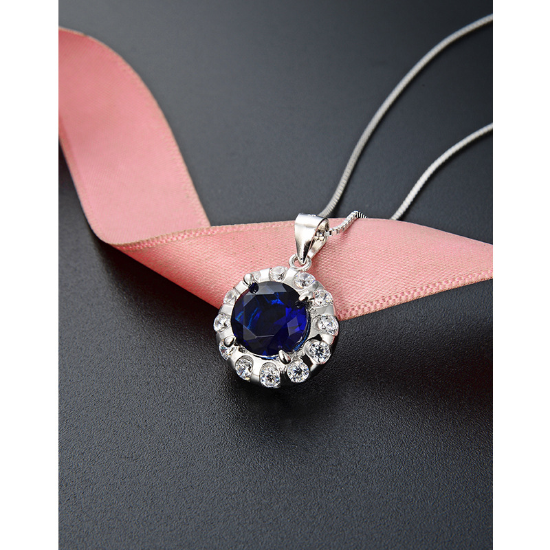 Estilo japonés y coreano de moda dulce elegante clavícula cadena collar s925 plata esterlina personalidad creativa con incrustaciones circón colgante redondo para las mujeres