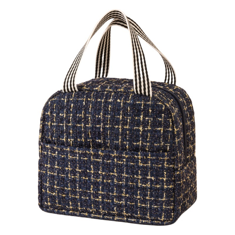 Moda estilo Chanel bolsa de almuerzo bolsa de aislamiento térmico bolsa de almuerzo Portátil Bolsa de aislamiento térmico estudiante bolsa de almuerzo portátil