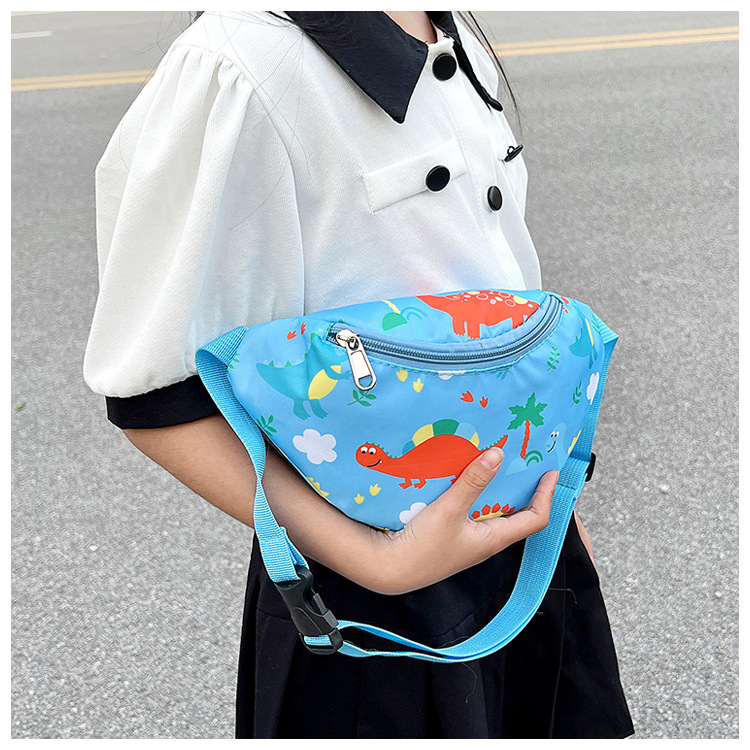Fashionable boy and girl waist bags, trendy gift bags, children's chest bags, new cartoon dinosaur unicorn single-shoulder crossbody bags undefined