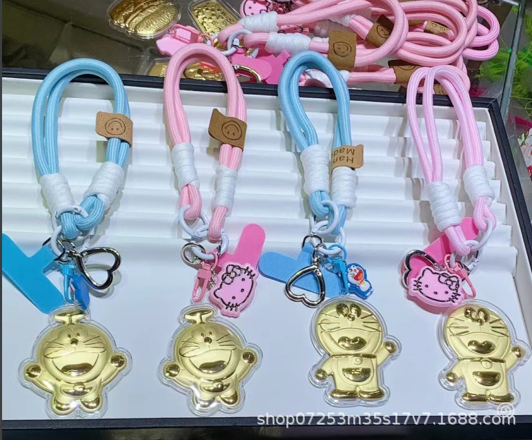 足金999库洛米 蜡笔小新手机挂绳钥匙扣创意挂饰爆款引流礼品批发|undefined