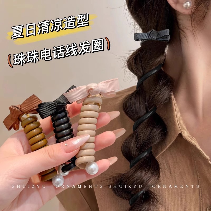 Moda de arco universal cabello telefónico anillo de cabello femenino simple burbuja trenzada correa de cabello temperamento cabello tocado