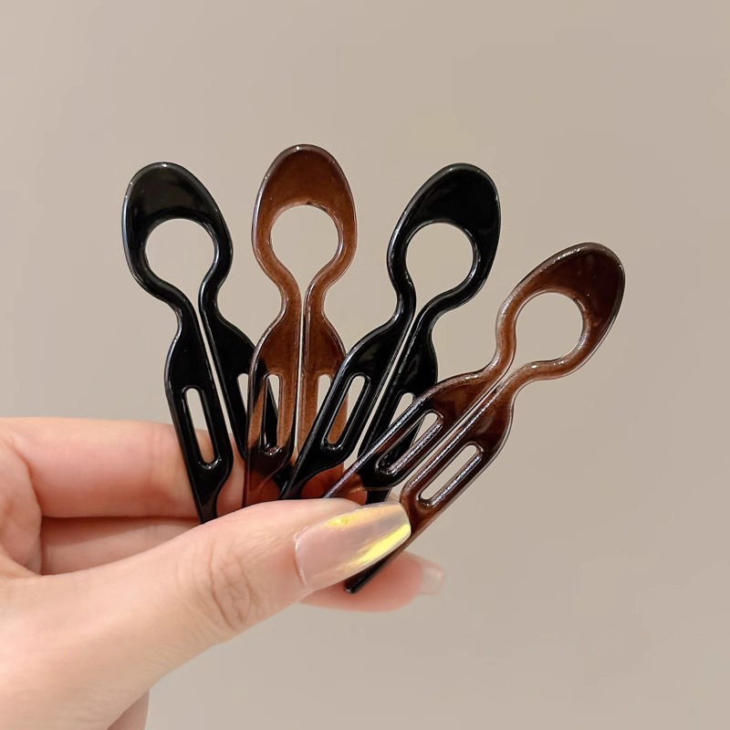 Nuevo clip de cabello de moda tocado de cabello de mujer tarjeta de cabello detrás de la cabeza de la cabeza de la cabeza de la persona perezosa máquina de cabello en forma de U doble inserción americana