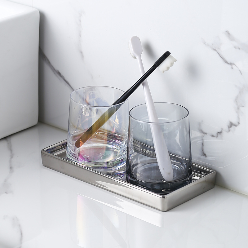 Bandeja de almacenamiento de tocador rectangular de galvanoplastia de plata red de comercio electrónico transfronterizo red Home Hotel baño suministros bandeja