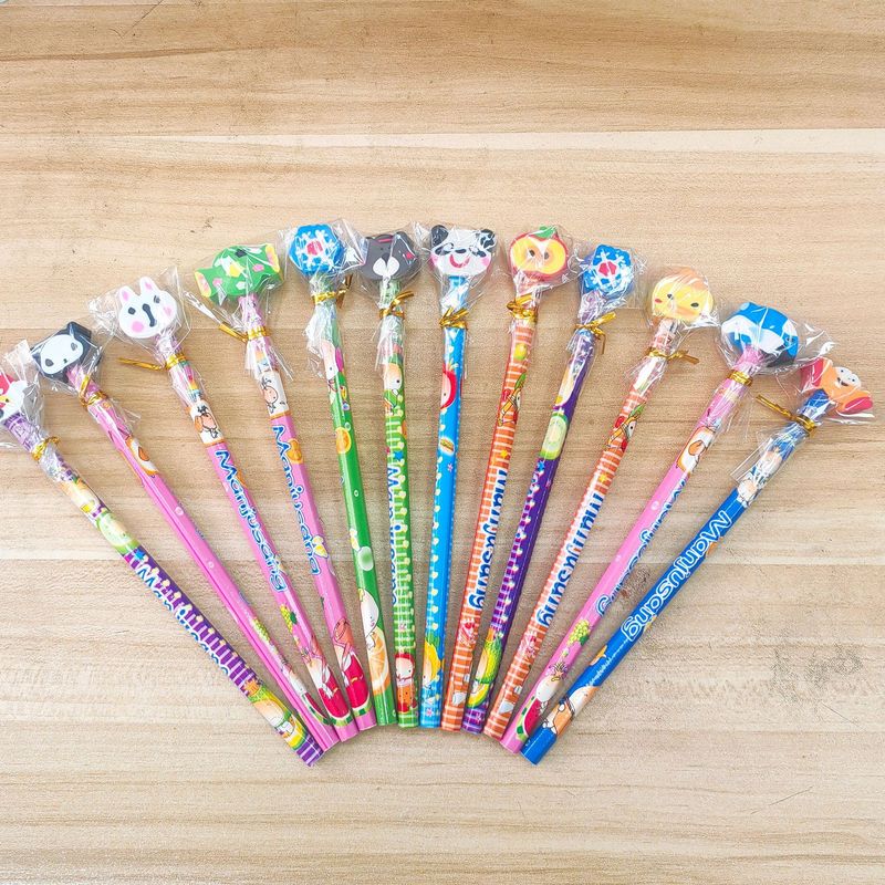 漫画 hb 鉛筆消しゴム付きかわいい子供の日のギフト小学生幼稚園学用品文具|undefined