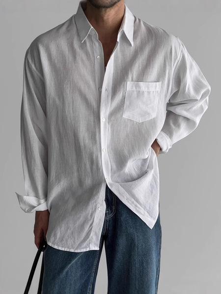 Retro solid color shirt