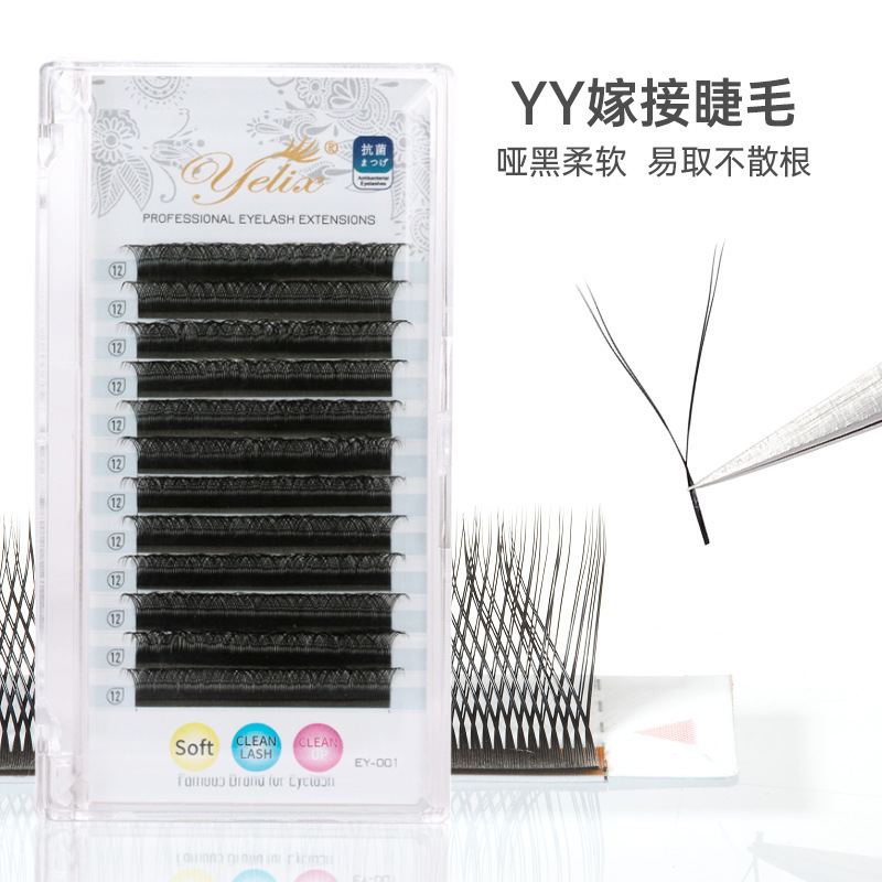 Fábrica transfronteriza al por mayor europea y americana falsa pestañas naturales de imitación de rollo de pelo denso blando mezcla densa injerto y