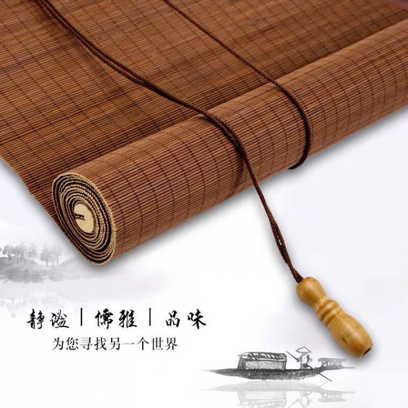 Bamboo Curtains, Roller Blinds, Door Curtains, Partition Screens, Balcony Sunshade, Light Blocking, Sun Protection, Household Japanese-Style Roll-Up Lift-Up Bamboo