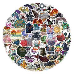 100張龍與地下城卡通塗鴉貼紙汽車行李箱水杯筆記本防水貼紙批發