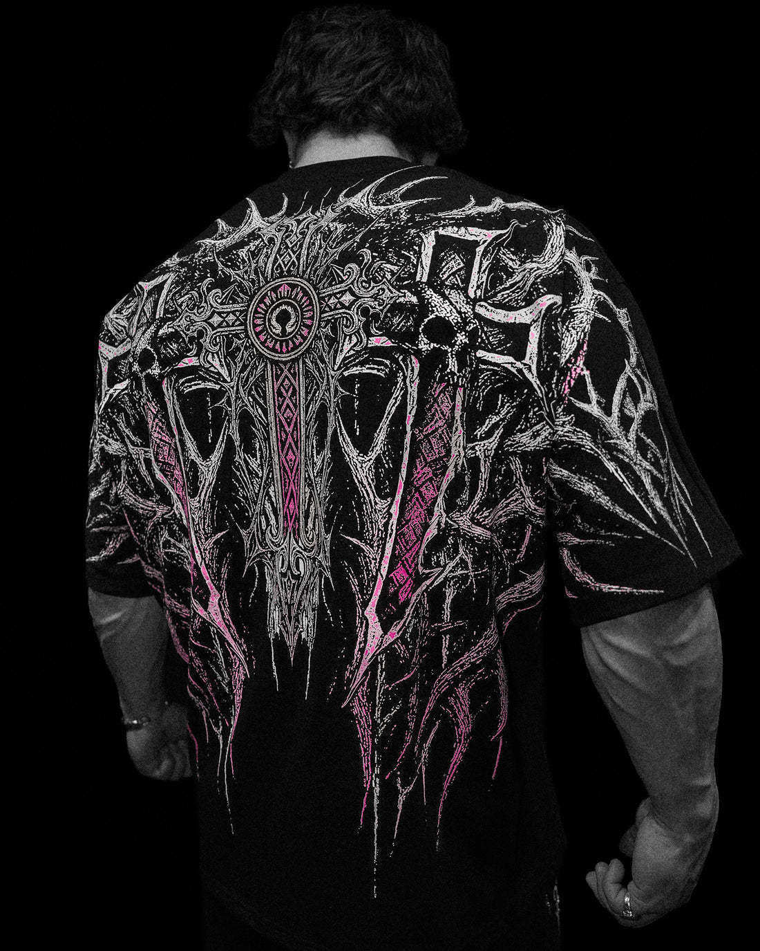 Breathedivinity's New Dark Gothic Dragon Style Loose-fit Plus-size Pure Cotton Men's Short-sleeve T-shirt 008_viptrois.com