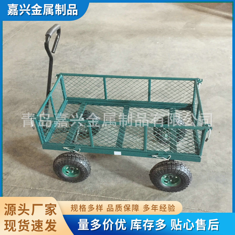 线网两层网车 网格板推车 搬运车物料花园一体式花园加高大网车