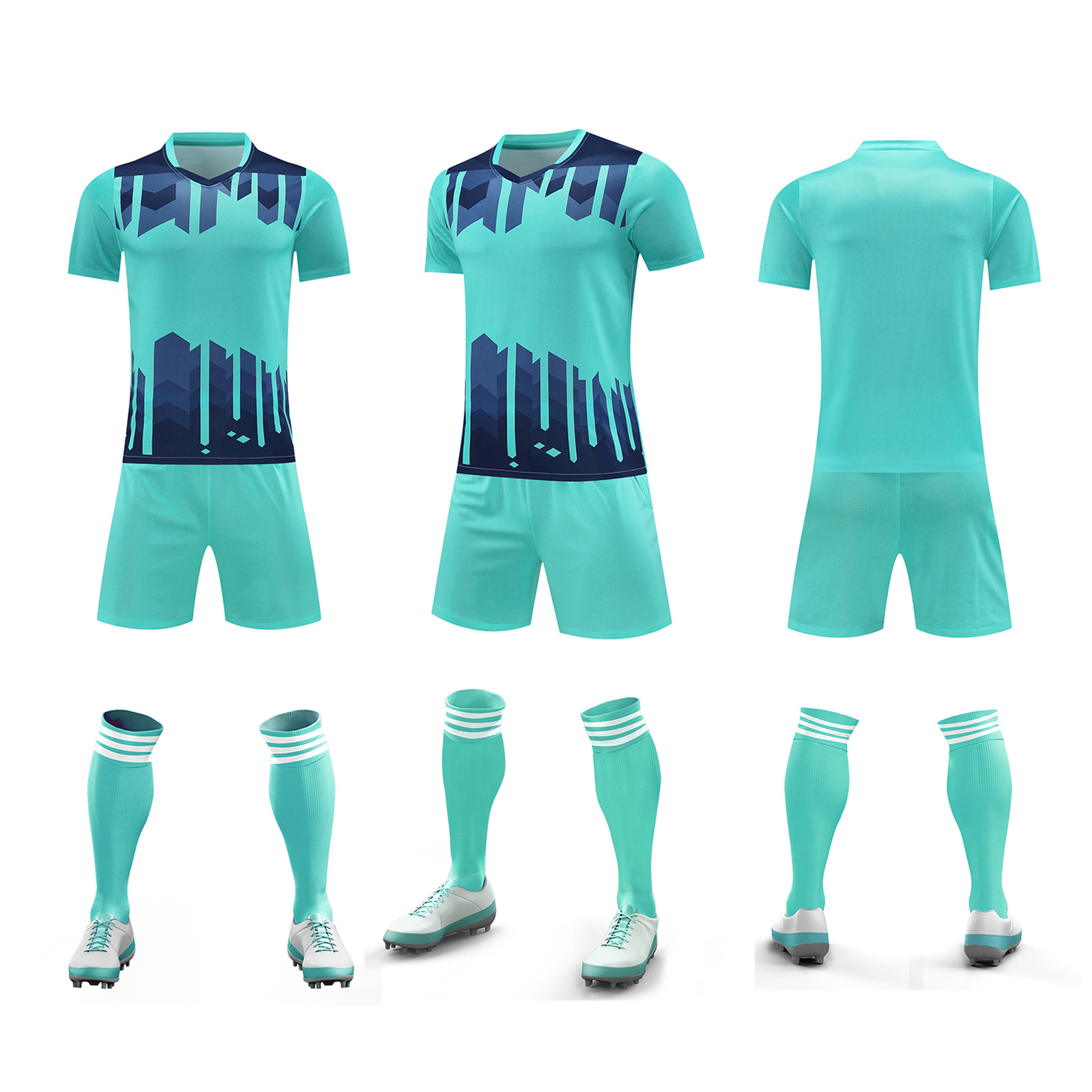 Ropa de entrenamiento de fútbol verano nuevo estudiante adulto ropa de correr al aire libre casual juego de secado rápido ropa de equipo número de impresión ropa de clase