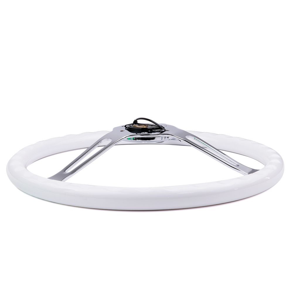 15inch White retro car steering wheel modification universal electroplated bracket ABS material racing steering