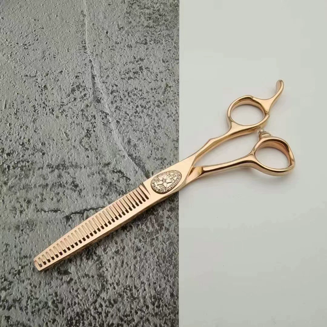 [Золотые парикмахерские scissors ZJ-24K золотой цвет Ножницы фабрикаGood scissors]