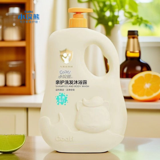 Wholesale small raccoon children's shampoo shower gel 2 in 1 1000ml baby shampoo bath mild shower gel