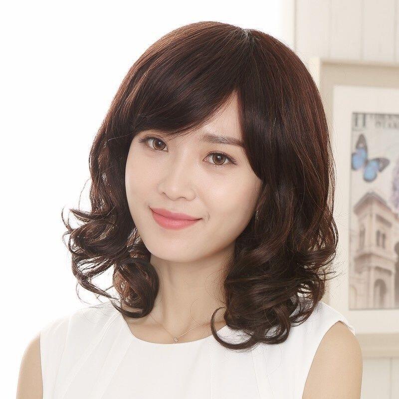 假发女梨花头短发长卷蓬松逼真女士中长发整顶假发套中老年短卷发