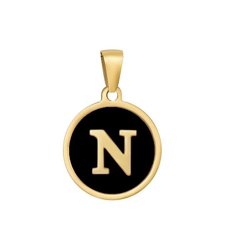 4g Weight Pendant Jewelry Making Type 16mm Jewelry Making Size DIY Jewelry Accessories Classification 1 Piece Quantity 304 Stainless Steel Material Letter, Word Pattern Classic Style Style Enamel, Plating Craft Black Color 1 Piece 16mm 304 Stainless Steel Letter Word Pendant DIY Jewelry Accessories 14