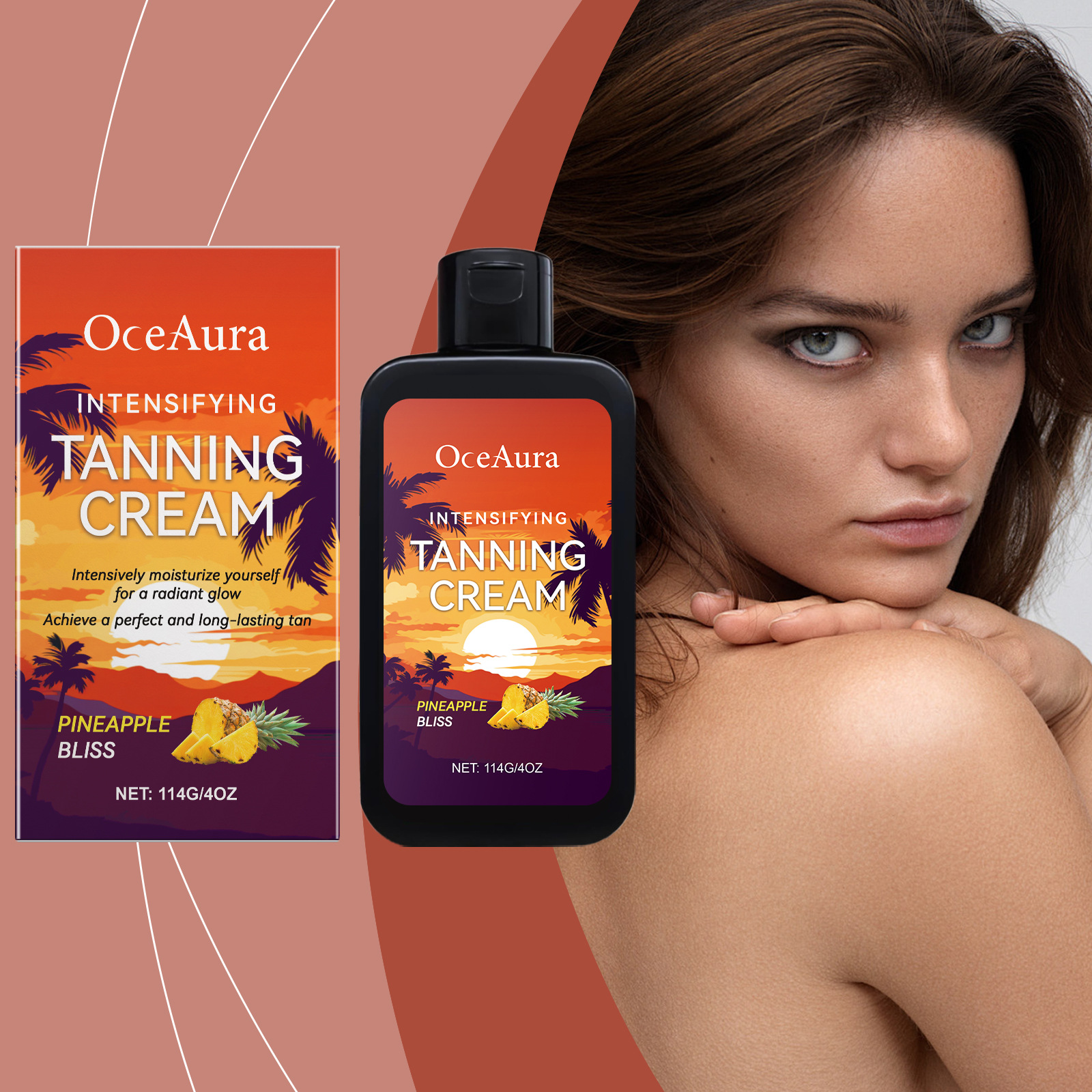 Oceaura Moisturizing Tanning Cream for Summer Outdoor Use, Helps to Create a Bronzed Complexion, Provides Gentle Hydration, and Adds a Radiant Glow