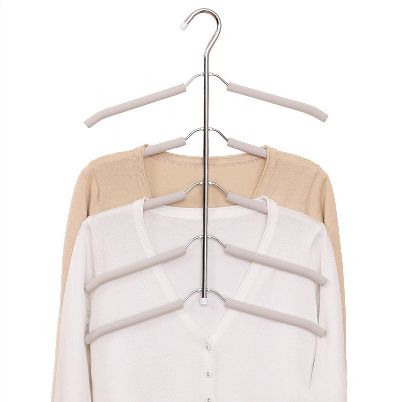 5層発泡管ワンピースハンガー多層発泡綿服掛け収納棚回転式ハンガー家庭用洋服店卸売り|undefined