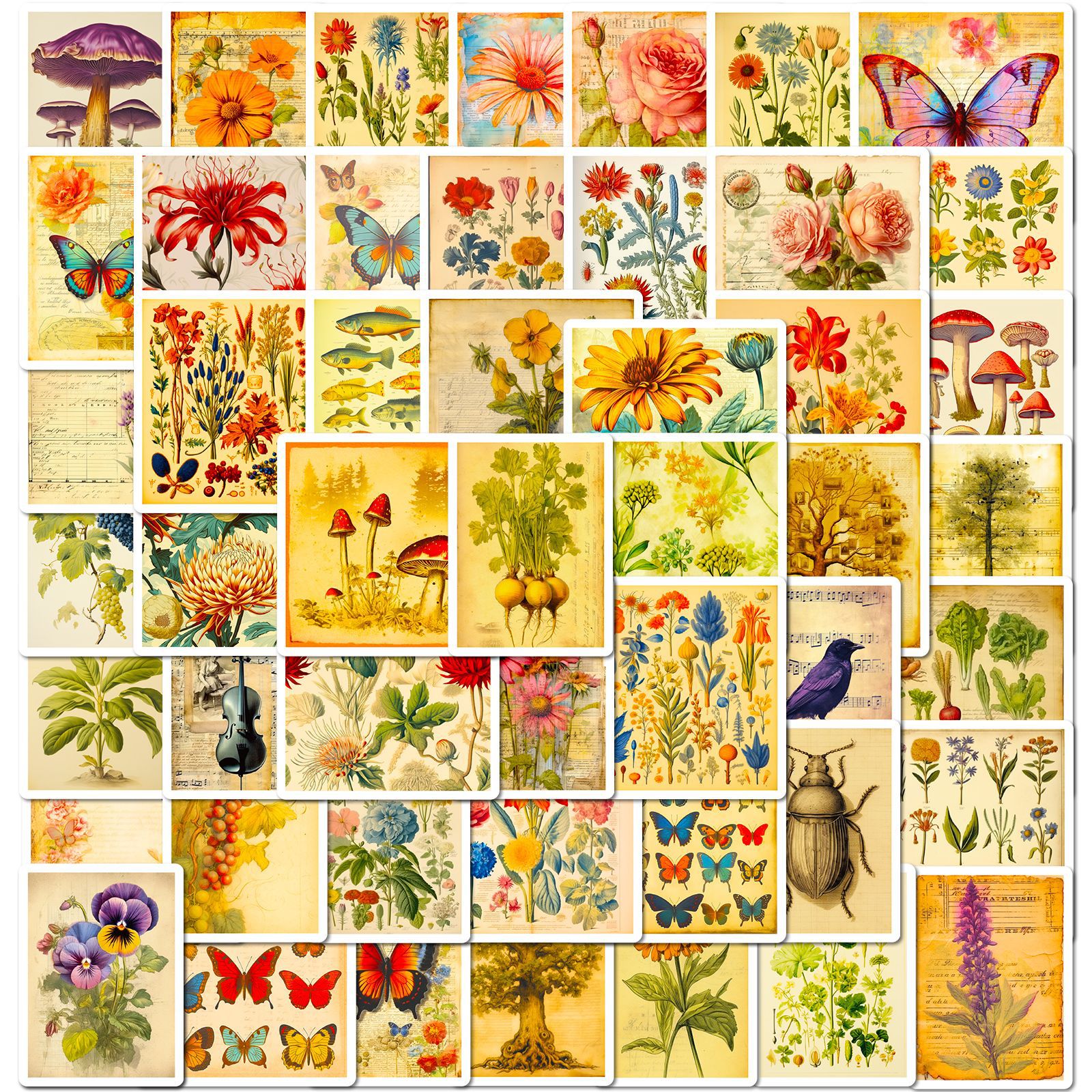 Selling 50 yellowed art stickers new products retro age