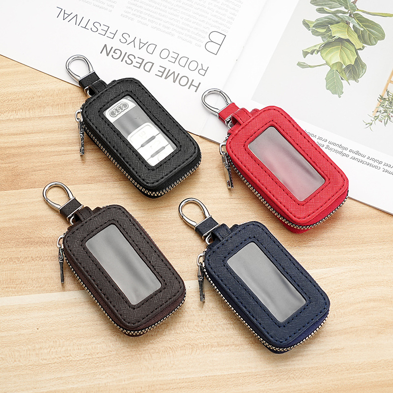 Nuevo paquete de llaves de moda universal simple ventana transparente de espejo impermeable cintura colgante multifuncional cubierta de llave de automóvil