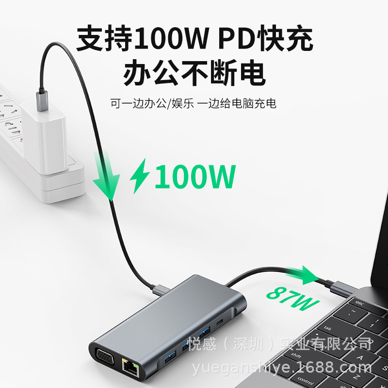 クロスボーダーtypec拡張ドックはファーウェイのノートパソコンのmacbookproパソコンの変換器の拡張に適しています。|undefined