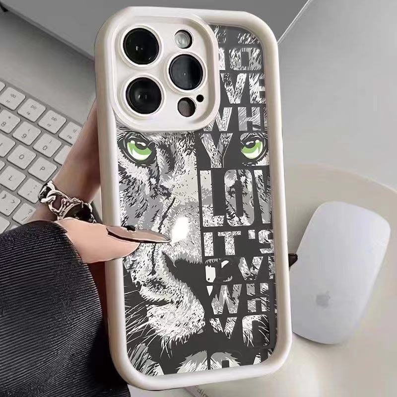 León inglés para iPhone 16pro funda para teléfono móvil Apple 15 anti-caída 14 Europa y América 13promax nuevo 12x