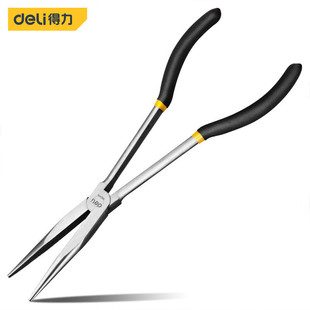 Deli Plastic-Coated Handle Extended Needle-Nose Pliers High Carbon Steel Gripping Pliers Needle-Nose Pliers 11inch 16inch