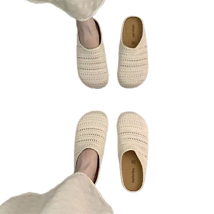 Zapatillas de tejido franceses huecas transpirables para mujeres verano 2026 cabeza de bolsa Muller zapatillas de mujer francesas image 6